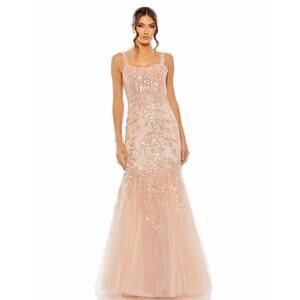New Mac Duggal Pink Corset Detailed Embellished Gown Size 4 $798